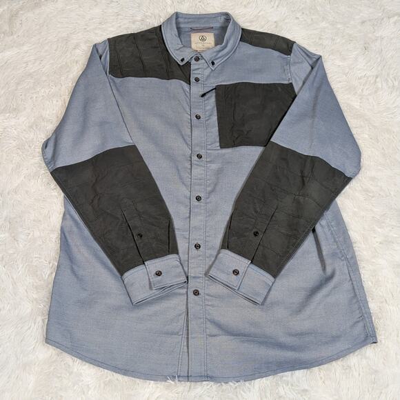 Alps & Meters Merino Wool Cotton Utility Shirt Blue Gray XXL Outdoor Workwear - Picture 16 of 16